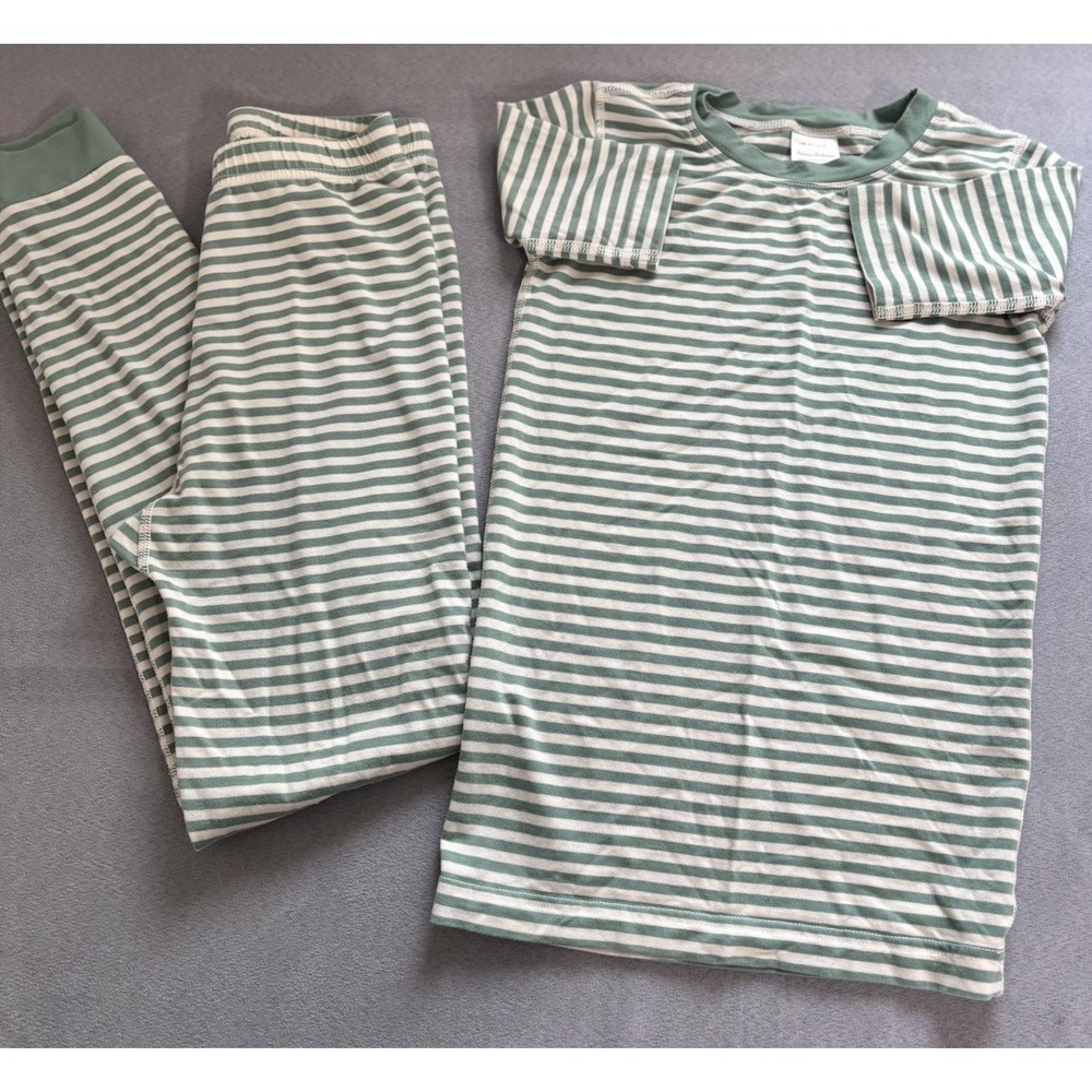 Hanna Andersson Kids Striped Pajamas Sz 10 140cm Short Sleeve Lyocell Soft